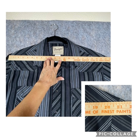 Wrangler Black Pearl Snap Striped Western Rodeo Cowboy Stylish Shirt - Sz 2XL - Picture 6 of 15
